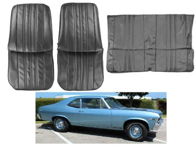 Seat Trim Kit: 68 Nova Buckets + Rear